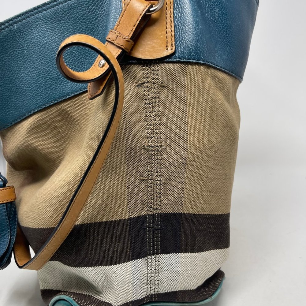 BURBERRY Ashby Canvas Tassel Bucket Bag - Picture 3 of 10